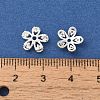 Flower Rack Plating Brass Micro Pave Cubic Zirconia Beads KK-S399-01B-3