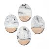 Transparent Resin & Walnut Wood Pendants RESI-T035-26-A01-1