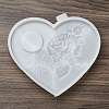 Heart Shaped with Rose Tealight Candle Holder Silicone Molds SIL-Z018-02-3