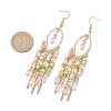 Oval Glass Dnagle Earrings EJEW-JE06254-01-3