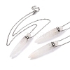 Natural Mixed Stone Bullet Shaped Perfume Bottle Pendant Necklaces G-B089-02P-2