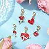 5Pcs Valentine's Day Alloy Enamel Pendant Decorations HJEW-JM02758-2