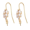 Brass Micro Pave Cubic Zirconia Earring Hooks X-KK-K244-40G-1