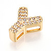 Brass Micro Pave Cubic Zirconia Charms KK-N254-217G-Y-2