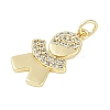 Rack Plating Brass Micro Pave Cubic Zirconia Pendants KK-H509-35G-01-2