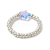 Glass Beads Stretch Rings RJEW-JR00822-5