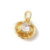 Rack Plating Brass Clear Cubic Zirconia Charms KK-Z056-29G-1