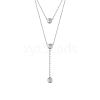 SHEGRACE Rhodium Plated 925 Sterling Silver Double Layered Necklace JN635A-1
