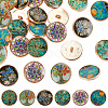 Olycraft 24Pcs 6 Colors Alloy Enamel Shank Buttons BUTT-OC0001-42-1