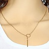 Alloy Ring & Stick Lariat Necklaces for Women WG56D22-01-2