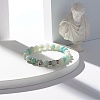 Round Natural Amazonite Beads Stretch Bracelet BJEW-JB07172-2