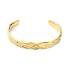 304 Stainless Steel Textured Open Cuff Bangles for Women STAS-B068-02G-2