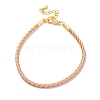 Polyester Cord Braided Bracelet Makings MAK-Z003-01G-09-1