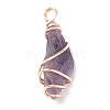 Rough Natural Amethyst Pendants PALLOY-JF01443-01-2