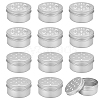12Pcs 2 Styles Aluminium Shallow Round Candle Tins AJEW-PH0006-30-1