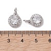 Brass Micro Pave Clear Cubic Zirconia Charms KK-K360-16P-3
