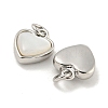 Natural Shell & Brass Heart Charms with Jump Rings KK-P275-09P-2