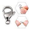 Tarnish Resistant Polished 304 Stainless Steel Lobster Claw Clasps X-STAS-R072-39A-3