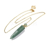 Natural Green Aventurine Bullet Shaped Perfume Bottle Pendant Necklaces G-B089-02G-03-2