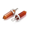 Faceted Bullet Natural Carnelian Double Terminated Pointed Pendants X-G-J261-B08-4