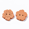 2-Hole Spray Painted Wooden Buttons BUTT-T007-011-2