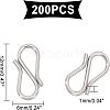 Unicraftale 304 Stainless Steel S Hook Clasps STAS-UN0004-92P-5