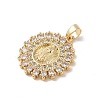 Brass Cubic Zirconia Pendants KK-Z050-26G-01-2