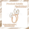ANATTASOUL 4Pcs 4 Styles Plastic Imitation Pearl Beaded Open Cuff Ring RJEW-AN0001-18-3