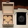 Wood Round Elder Futhark Alphabet Engraved Symbol Rune Stones Sets PW-WG106ED-09-1