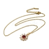 Brass Micro Pave Cubic Zirconia Flower Pendant Necklaces for Women NJEW-E106-03KCG-01-2