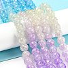 Spray Painted Crackle Glass Beads Strands DGLA-C002-8mm-07-2