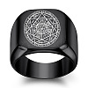 The Seven-Pointed Star Pattern 304 Stainless Steel Finger Rings FS-WGB7142-13-1