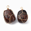 Natural Mahogany Obsidian Pendants G-N332-50-13-2