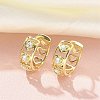 Brass Micro Pave Clear Cubic Zirconia Stud Earrings EJEW-C122-07G-1