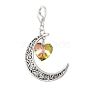 Alloy Moon & Glass Pendant Decorations HJEW-JM02689-05-2