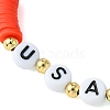 Independence Day Handmade Polymer Clay Beaded Stretch Bracelets BJEW-JB10591-3