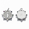 Brass Micro Pave Colorful Cubic Zirconia Pendants KK-S061-38P-NR-2