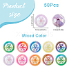 50Pcs UV Plating Opeque Acrylic Beads MACR-SC0001-51B-2