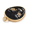 Golden Plated Brass Micro Pave Clear Cubic Zirconia Pendants ZIRC-L097-031E-G-2