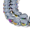 Electroplate Frosted Glass Beads Strands EGLA-Z001-01H-3
