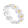 1Pc Brass Enamel Daisy Finger Ring for Women RJEW-LP0001-35-1