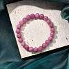 Natural Dyed Agate Beaded Stretch Bracelets for Women Men BJEW-F483-06-1