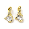 Rack Plating Brass Micro Pave Cubic Zirconia Charms KK-C074-01G-1