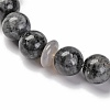 Natural Labradorite Beads Stretch Bracelets BJEW-A025-01G-3