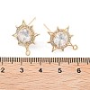 Brass Micro Pave Cubic Zirconia Stud Earring Findings KK-E107-09G-3