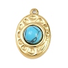 303 Stainless Steel with Synthetic Turquoise Pendants STAS-K325-01G-03-1