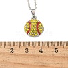 Zinc Alloy Sunflower Rhinestone Sport Ball Pendant Cable Chain Necklaces NJEW-U024-01P-01-5