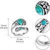 Synthetic Turquoise Cuff Rings PW-WGEC7A8-01-4