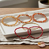 7Pcs 7 Styles Round Glass Seed Beads & Brass & Natural Sunstone & Citrine & Morganite Beads Stretch Bracelets for Women UX1023-1-3