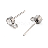 Non-Tarnish 202 Stainless Steel Rhinestone Stud Earring Findings STAS-U012-05P-2